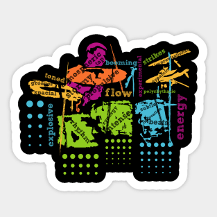 Fancy Drummer Typographic Style Sticker